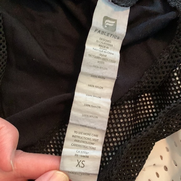 3-$30 Fabletics black longer length tank with mesh. - Picture 5 of 5